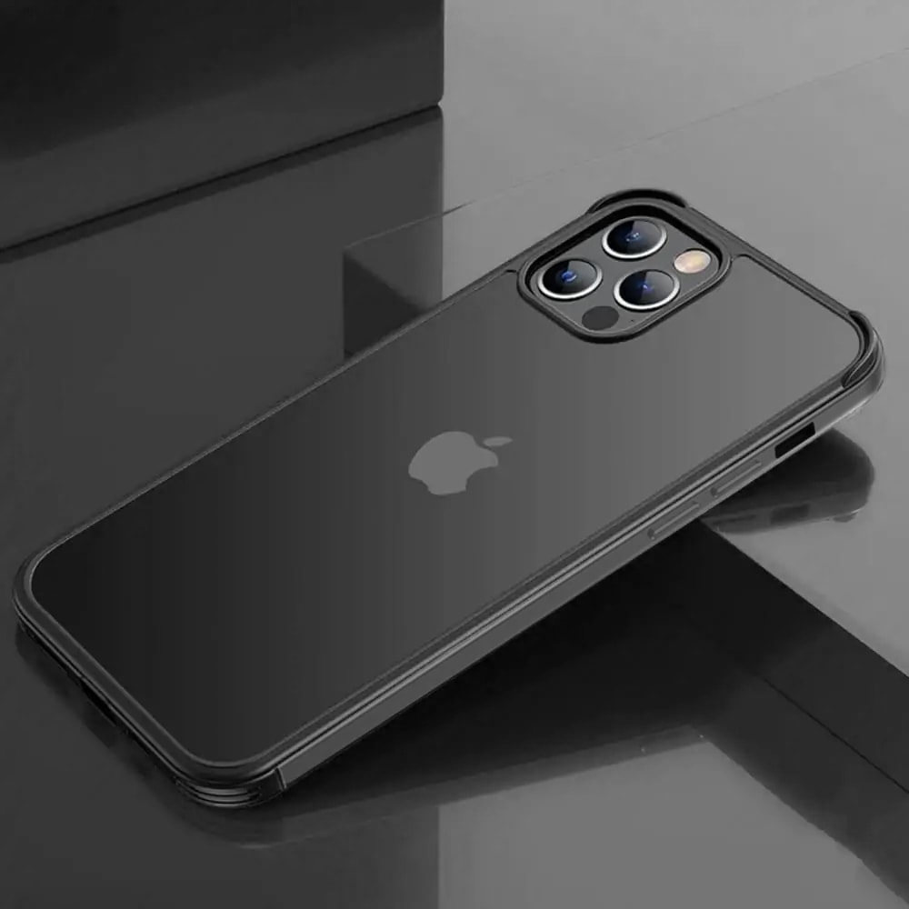 Etui do iPhone 13 Pro Max krystalicznie krystaliczny tył z metalową ramką, trwałe, eleganckie Sulada oryginal, czarne grafitowe