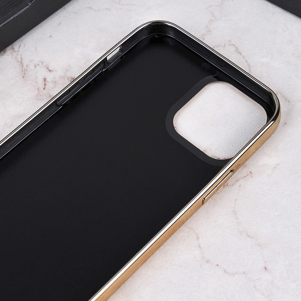 Etui do iPhone 13 Pro Gold Elegance złota ramka, czarne