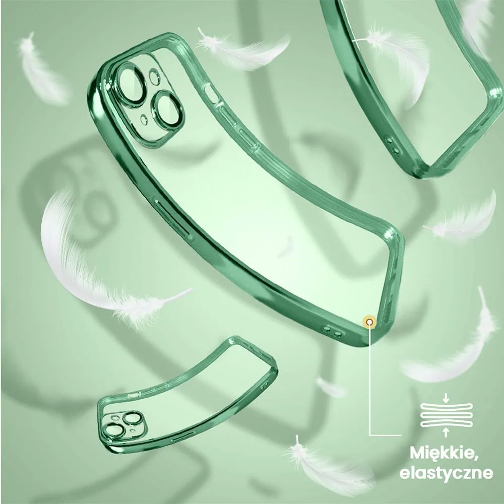 Etui do iPhone 13 Slim Protect Full Cover z osłoną kamery i obiektywów 9H, zielone