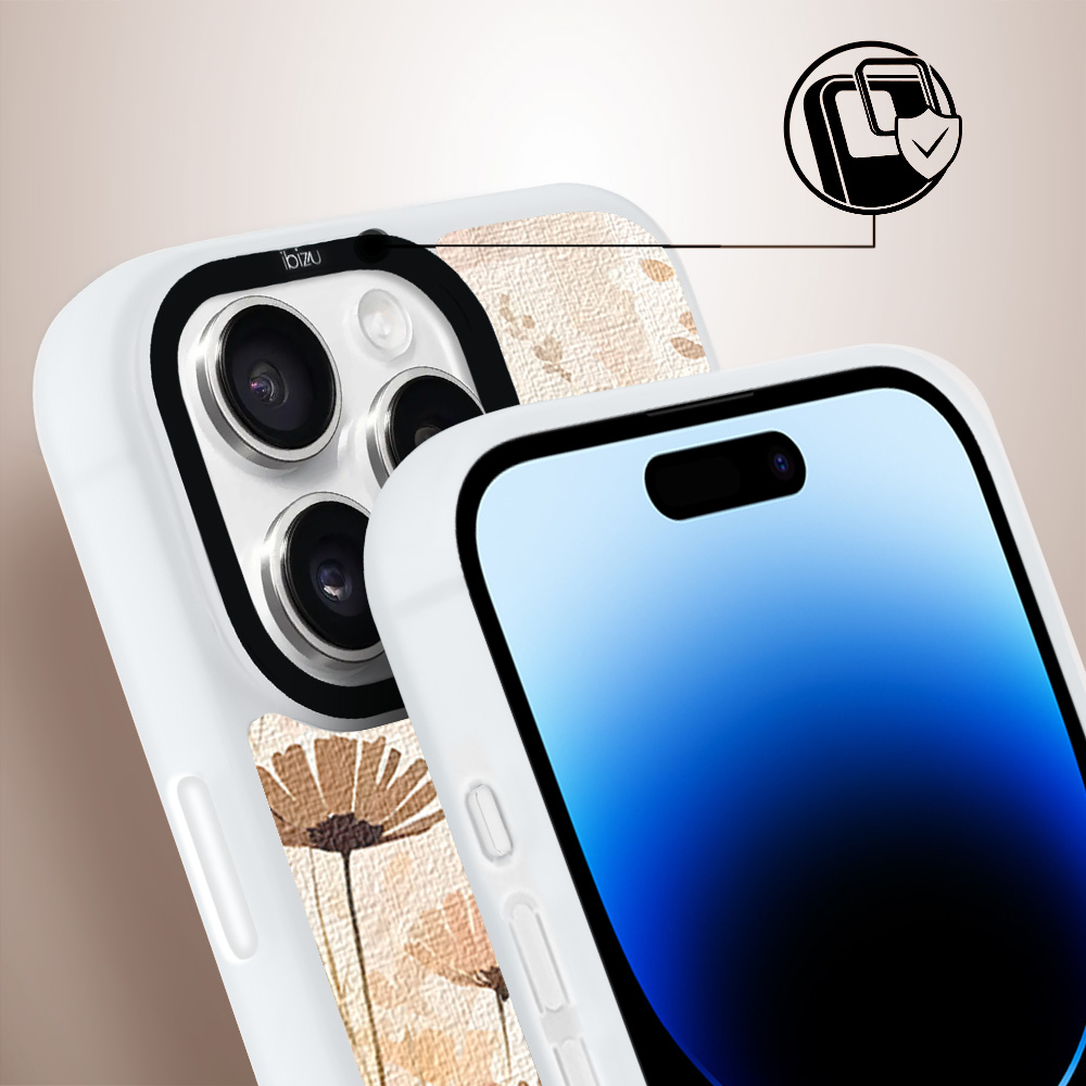 Etui do iPhone 14 Pro IBIZU DropGuard Matt z MagSafe, Boho, Kwiatowa łąka