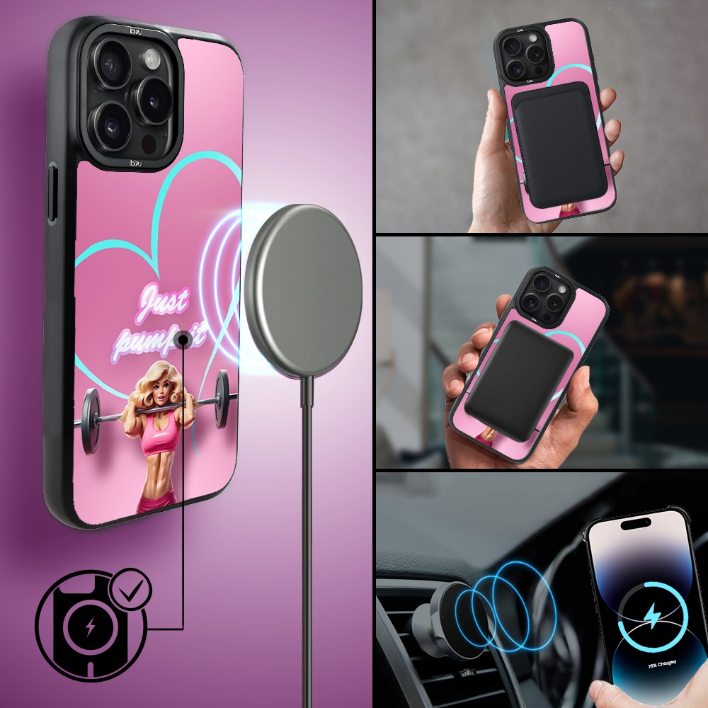 Etui do iPhone 14 Pro IBIZU DropGuard Matt z MagSafe, #Move, Pump it love