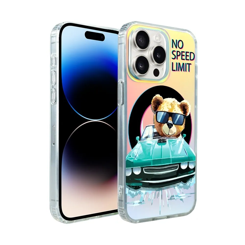 Etui do iPhone 14 Pro MagSafe Bear With Me, Blue Car, niebieski samochód, zmieniające kolor