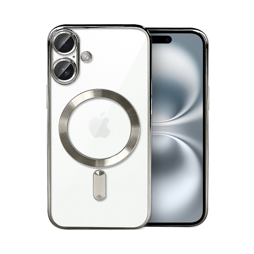 Etui do iPhone 16 MagSafe Luxury Protect przeźroczyste, hybrydowa ochrona kamery, tytanowe