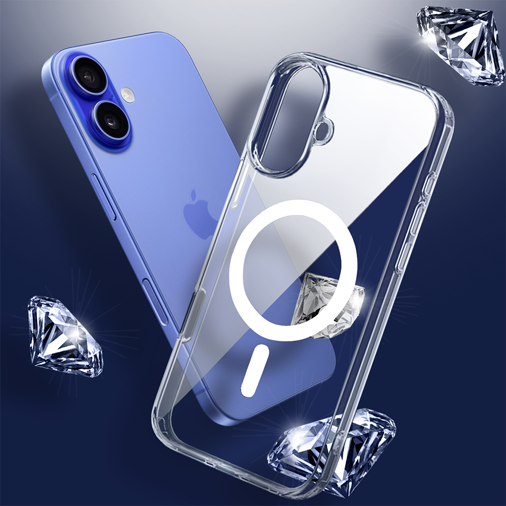 Etui do iPhone 16 Clear Case MagSafe ze szklanym tyłem oraz ochroną aparatu
