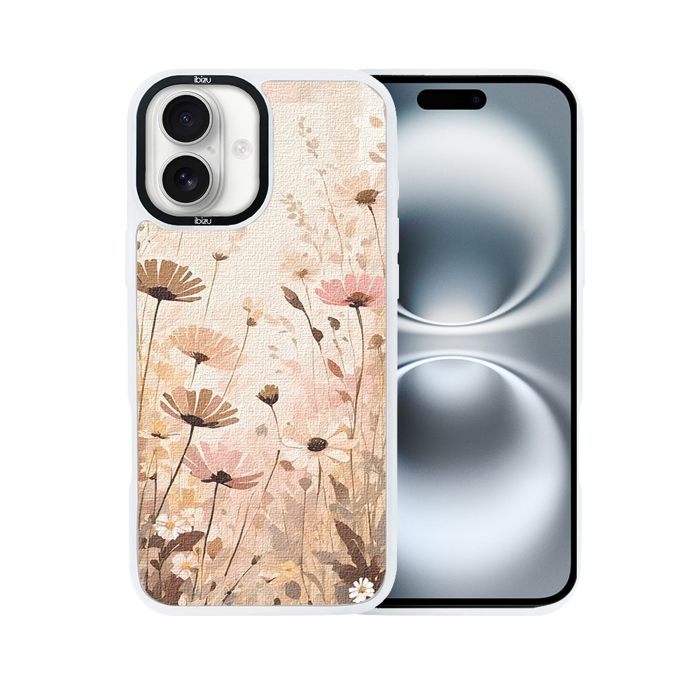 Etui do iPhone 16 IBIZU DropGuard Matt z MagSafe, Boho, Kwiatowa łąka