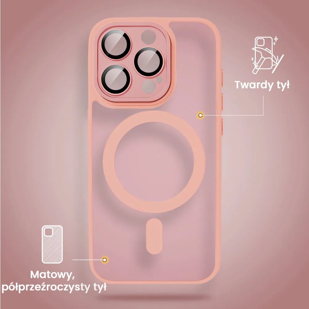 Etui do iPhone 16 Pro Max Color Flush z MagSafe, z osłoną aparatu, różowe (OUTLET)