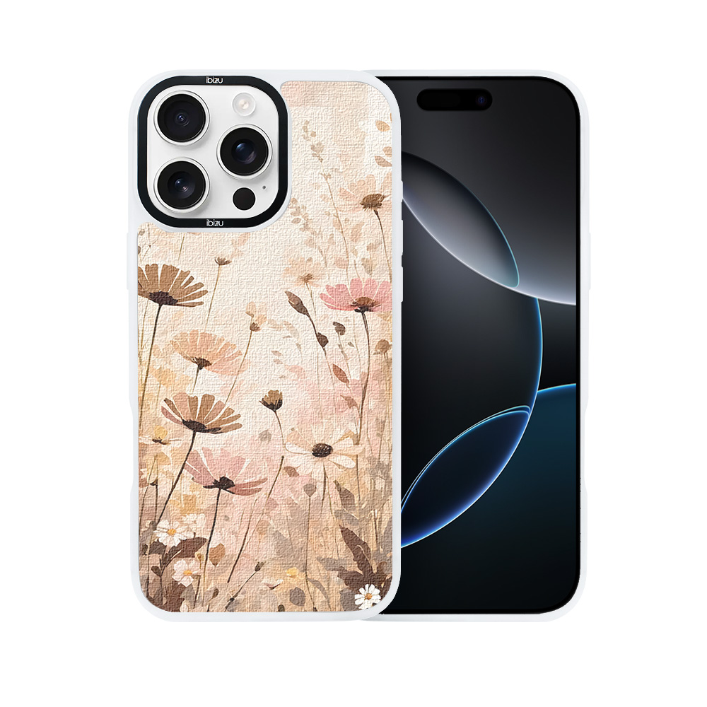 Etui do iPhone 16 Pro IBIZU DropGuard Matt z MagSafe, Boho, Kwiatowa łąka