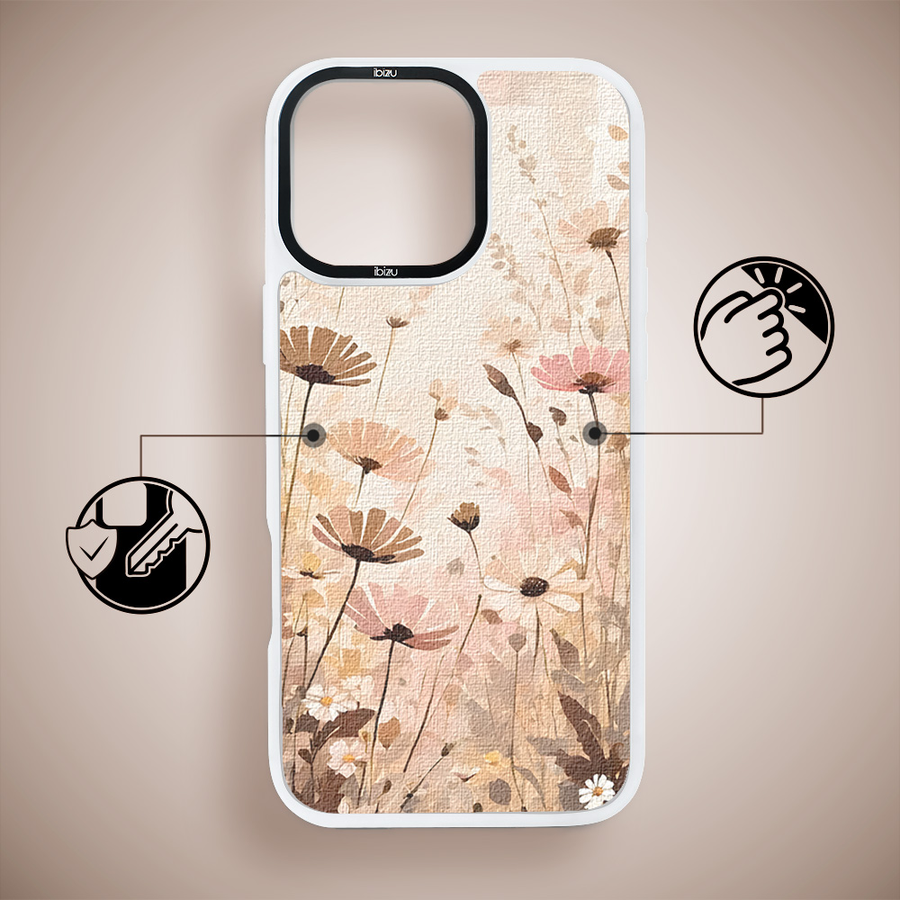 Etui do iPhone 16 Pro IBIZU DropGuard Matt z MagSafe, Boho, Kwiatowa łąka