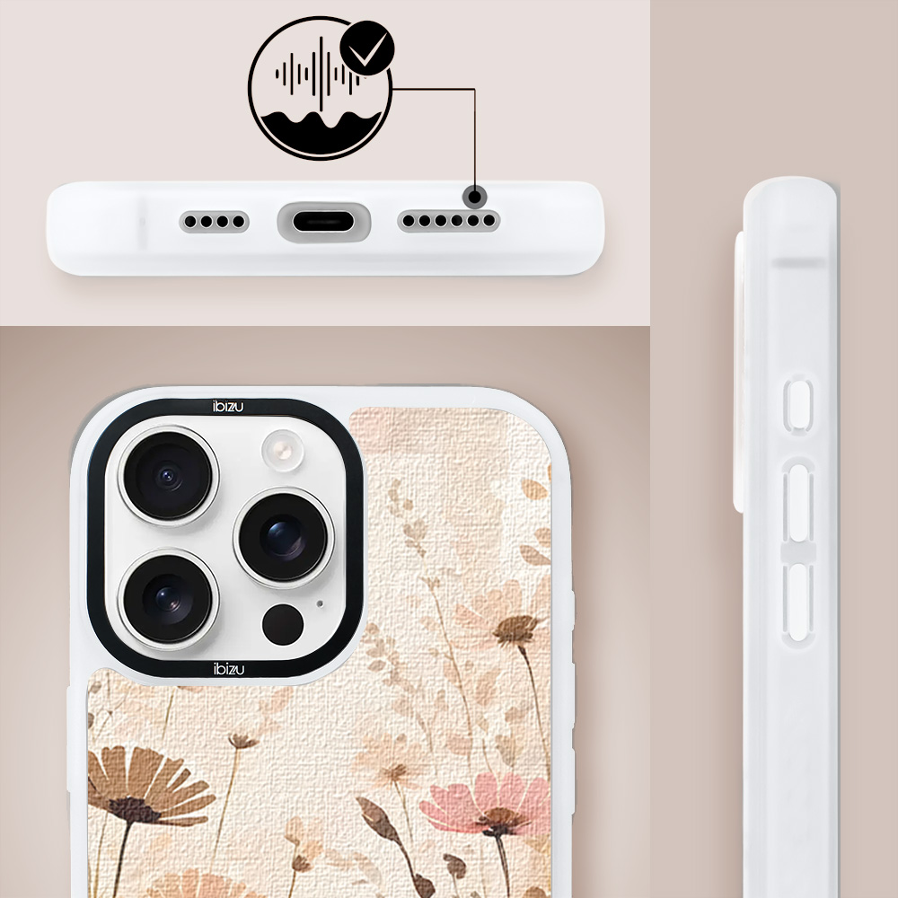 Etui do iPhone 16 Pro IBIZU DropGuard Matt z MagSafe, Boho, Kwiatowa łąka