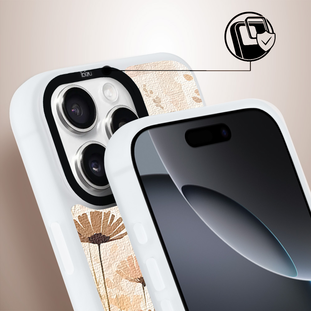Etui do iPhone 16 Pro IBIZU DropGuard Matt z MagSafe, Boho, Kwiatowa łąka