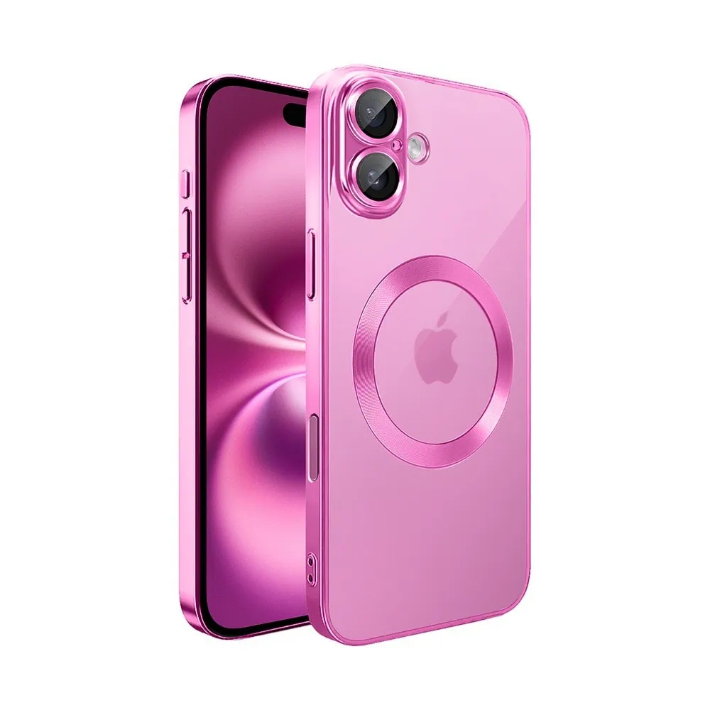 różowe etui do iPhone - Slim Protect Full Cover MagSafe