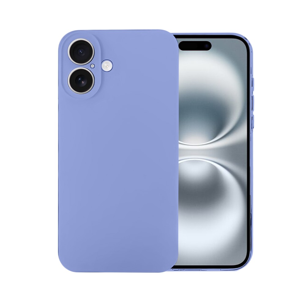 Etui do iPhone 16 Plus silikonowe z mikrofibrą soft touch z osłoną na aparat, fioletowe liliowe