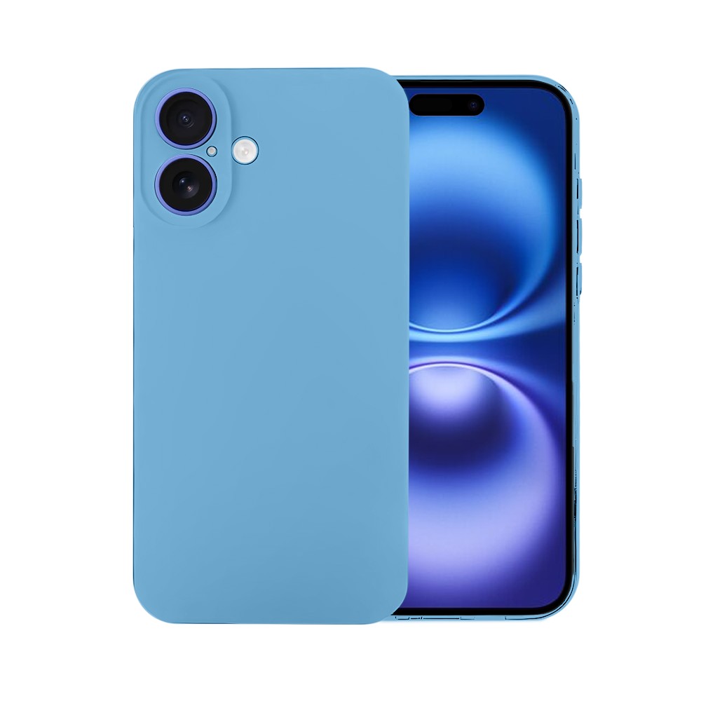 Niebieskie Etui silikonowe z mikrofibrą soft-touch do iPhone