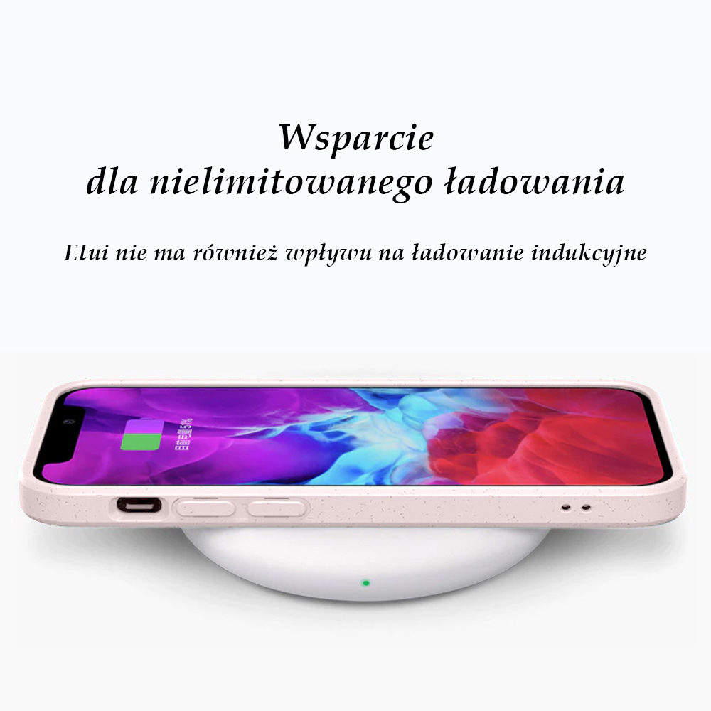 Etui do iPhone 13 Biodegradowalne case, 100% naturalny skład, pudrowy róż