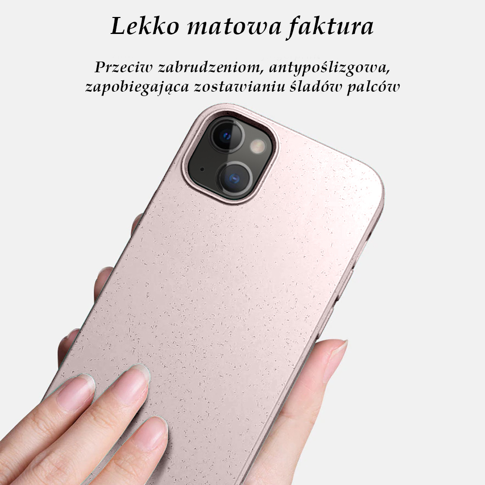 Etui do iPhone 13 Biodegradowalne case, 100% naturalny skład, pudrowy róż
