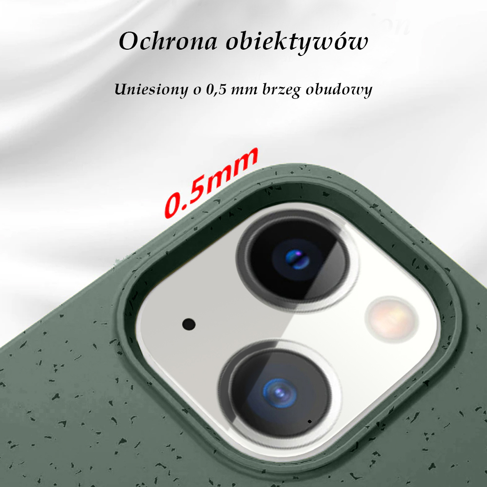 Etui do iPhone 13 Biodegradowalne case, 100% naturalny skład, zielony