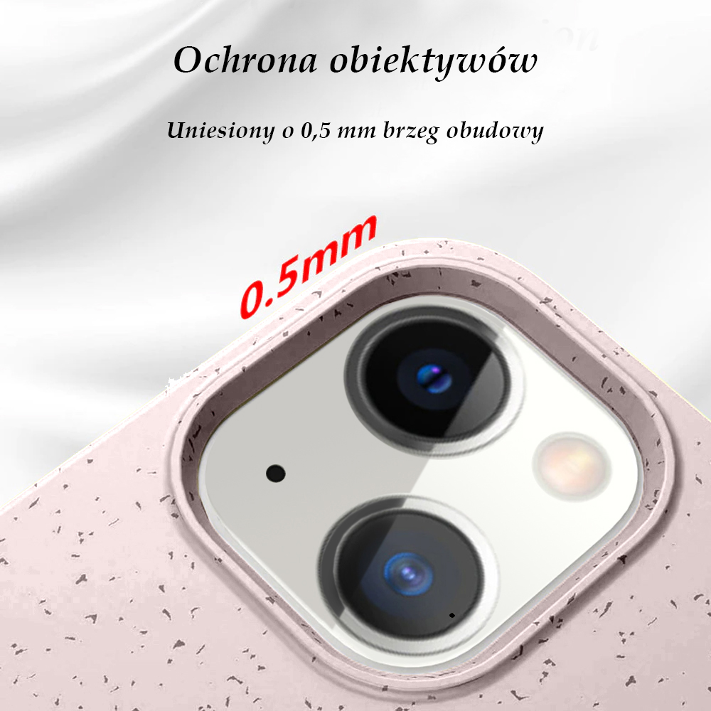 Etui do iPhone 13 Biodegradowalne case, 100% naturalny skład, pudrowy róż