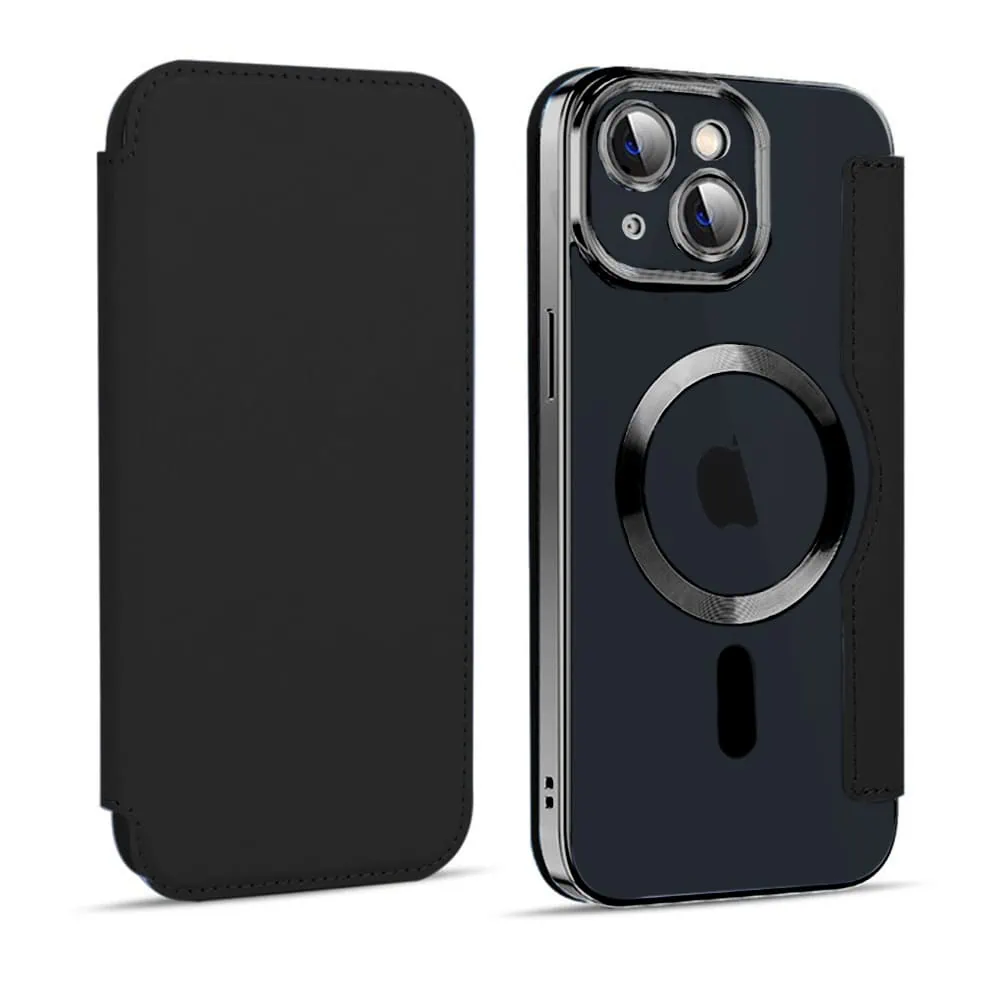 Etui do iPhone 13 Mini typu książka Book Magsafe Lens Protect, z klapką, czarne