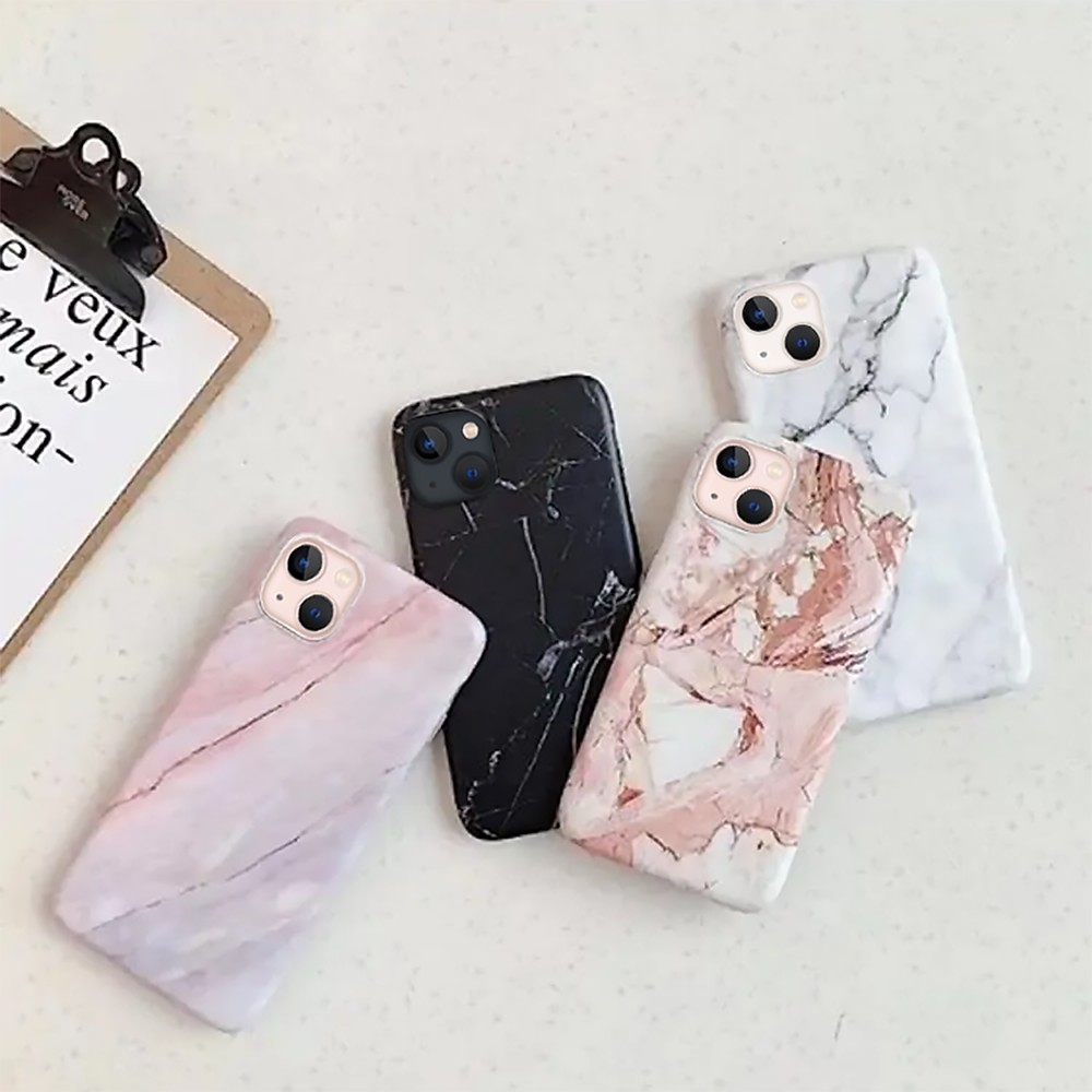 Etui na iPhone 13 Mini marmurkowe eleganckie, czarne