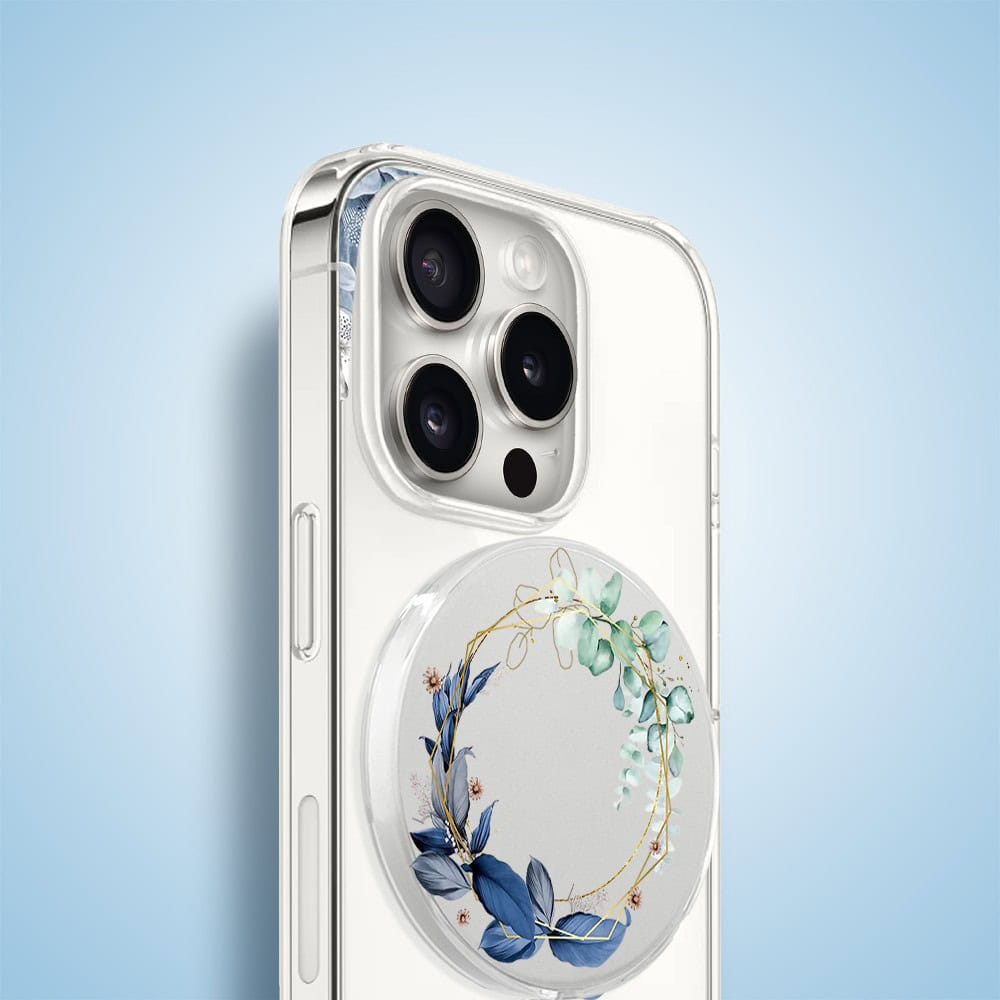 Etui na ładowarkę MagSafe antypoślizgowe transparentne z nadrukiem kwiaty