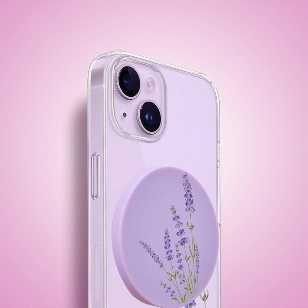 Etui na ładowarkę Magsafe wzór lawenda w kolorze fioletowym