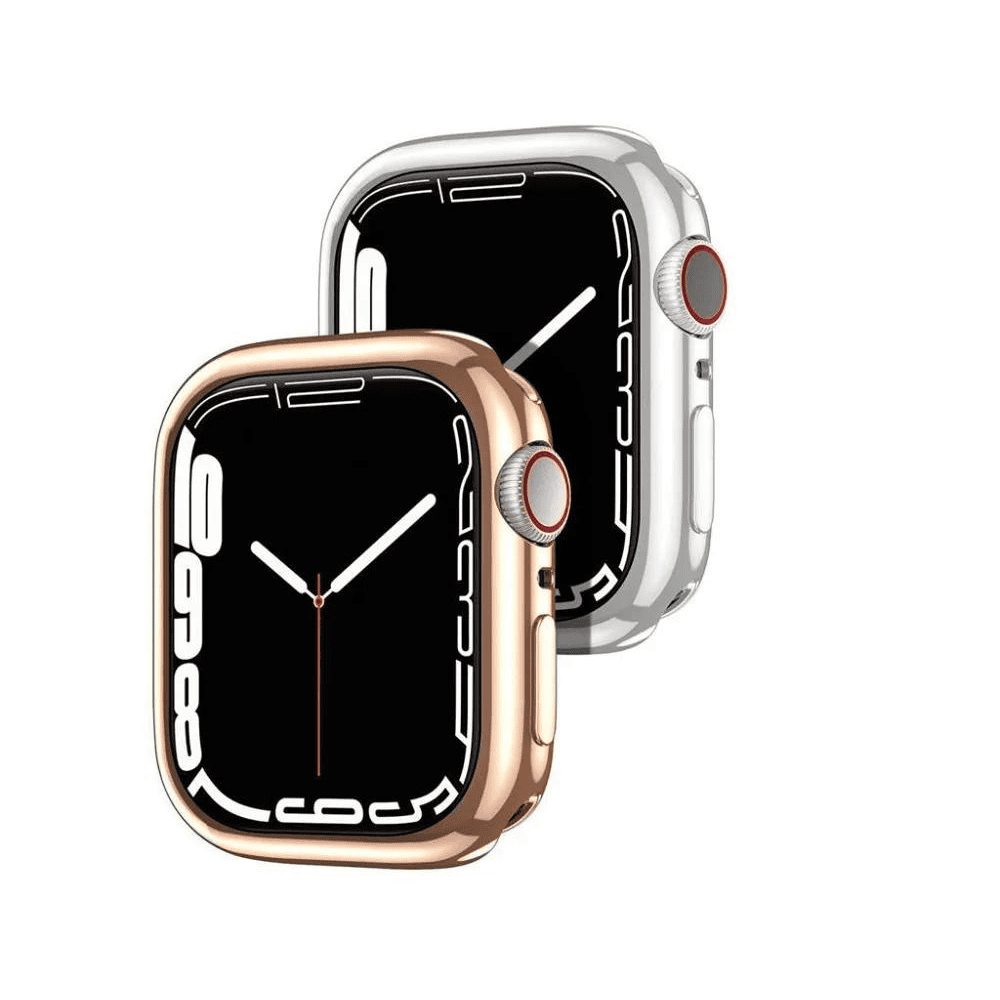 Etui silikonowe ze złotą ramką do Apple Watch 7/8/9 – 41 mm