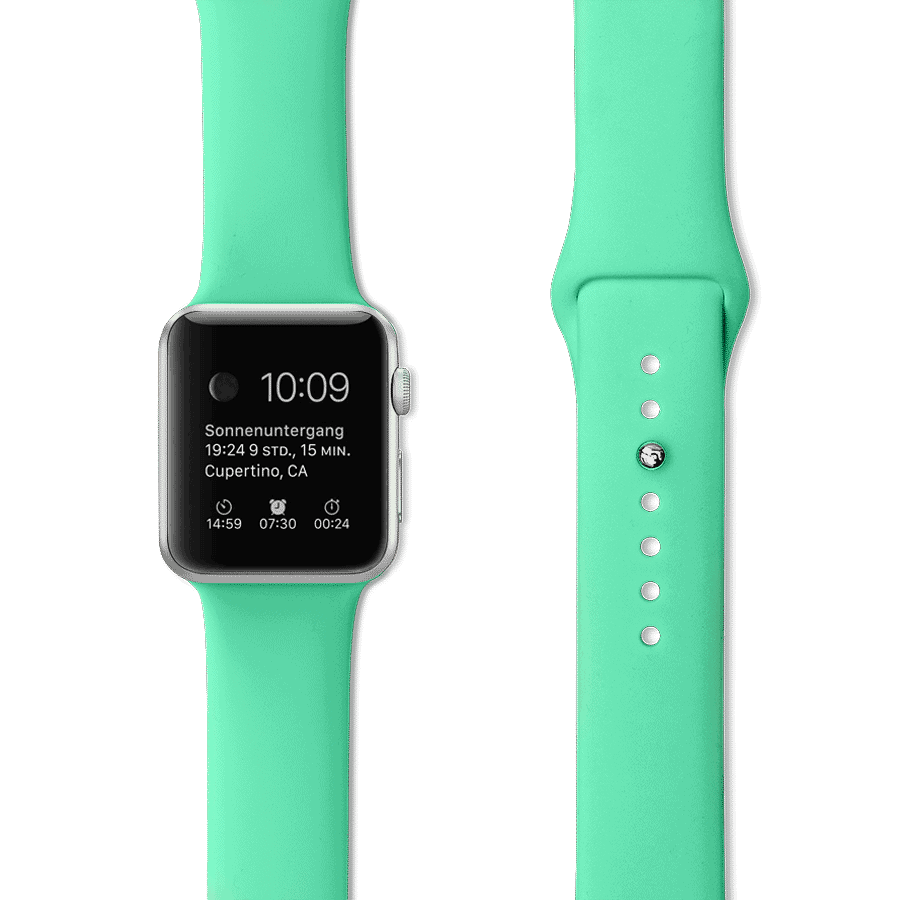 Sportowy pasek silikonowy do zegarka Apple Watch Ultra 1-2 / Series 3-9 / SE 42/44/45/49mm – miętowy kolor