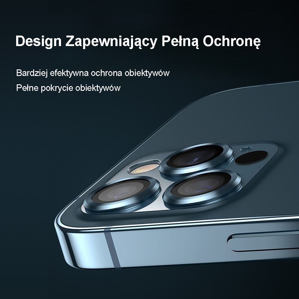 Metalowa osłona obiektywów szkło na aparat iPhone 13 złote