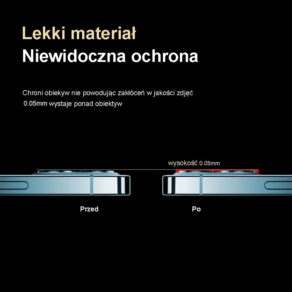 Metalowa osłona obiektywów szkło na aparat iPhone 13 złote