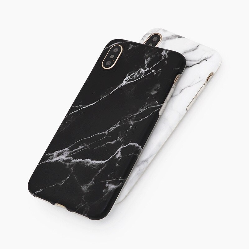 Etui do iPhone XS Max eleganckie czarny marmurek