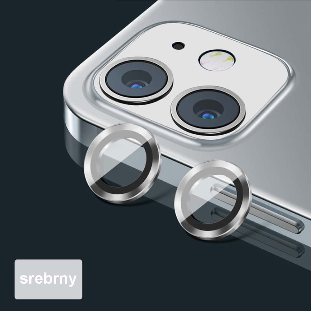 Metalowa osłona obiektywów szkło na aparat iPhone 12 Pro srebrne