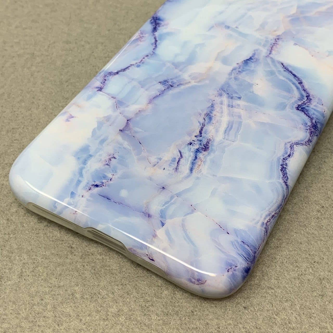 Etui do iPhone 7 Plus/8 Plus eleganckie niebieski marmurek