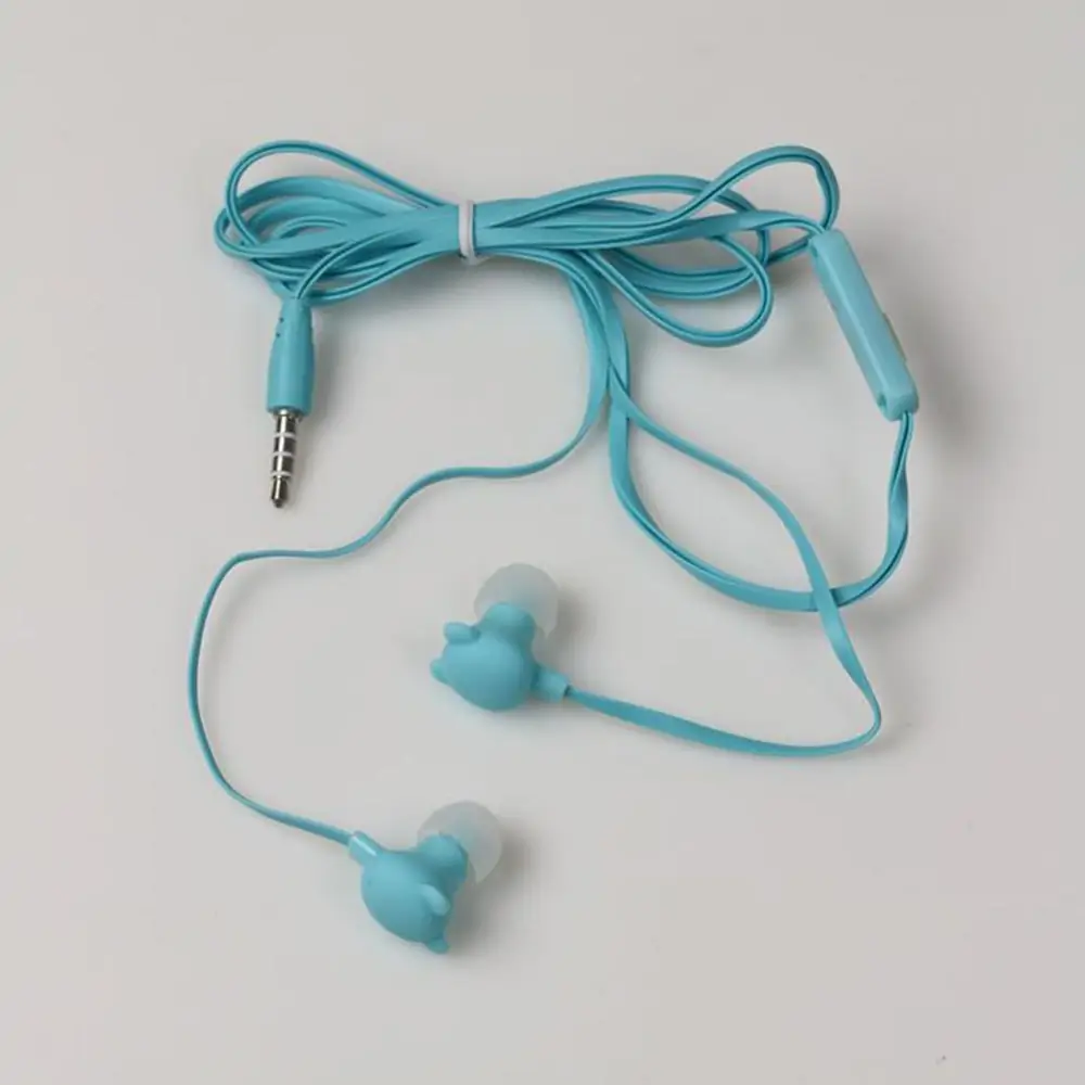 Słuchawki dokanałowe na prezent w kształcie misia + etui Miś Niebieski