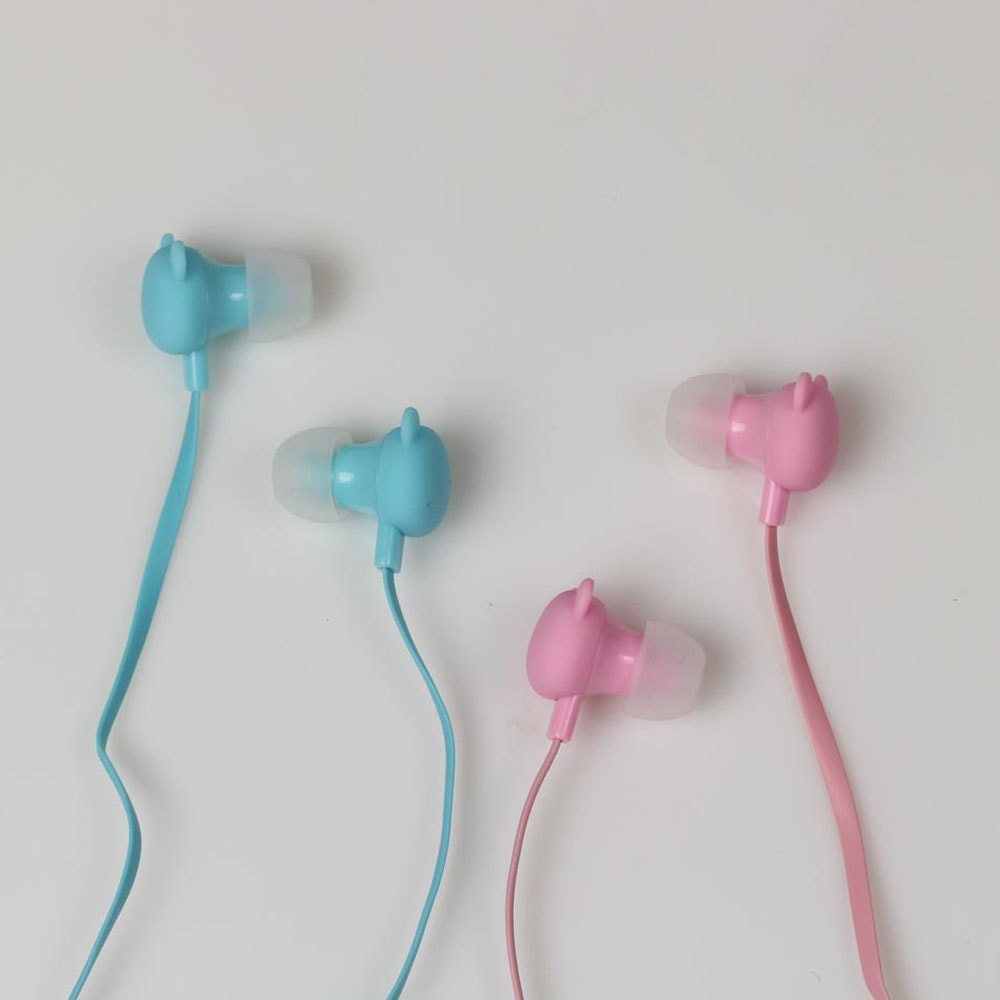 Słuchawki dokanałowe na prezent w kształcie misia + etui Miś Różowy