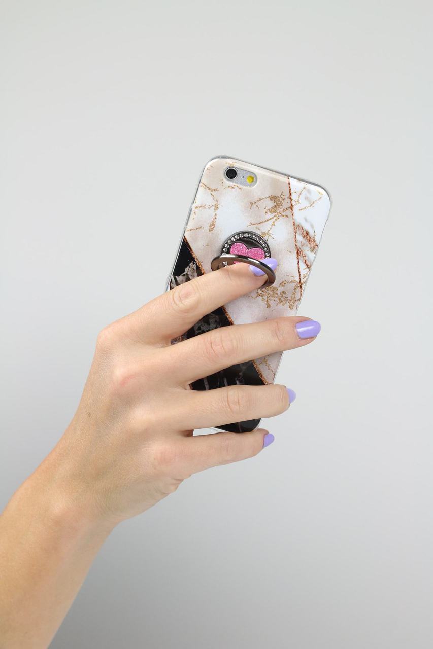 Uchwyt magnetyczny selfie ring podstawka do telefonu 2 in1, grafitowy