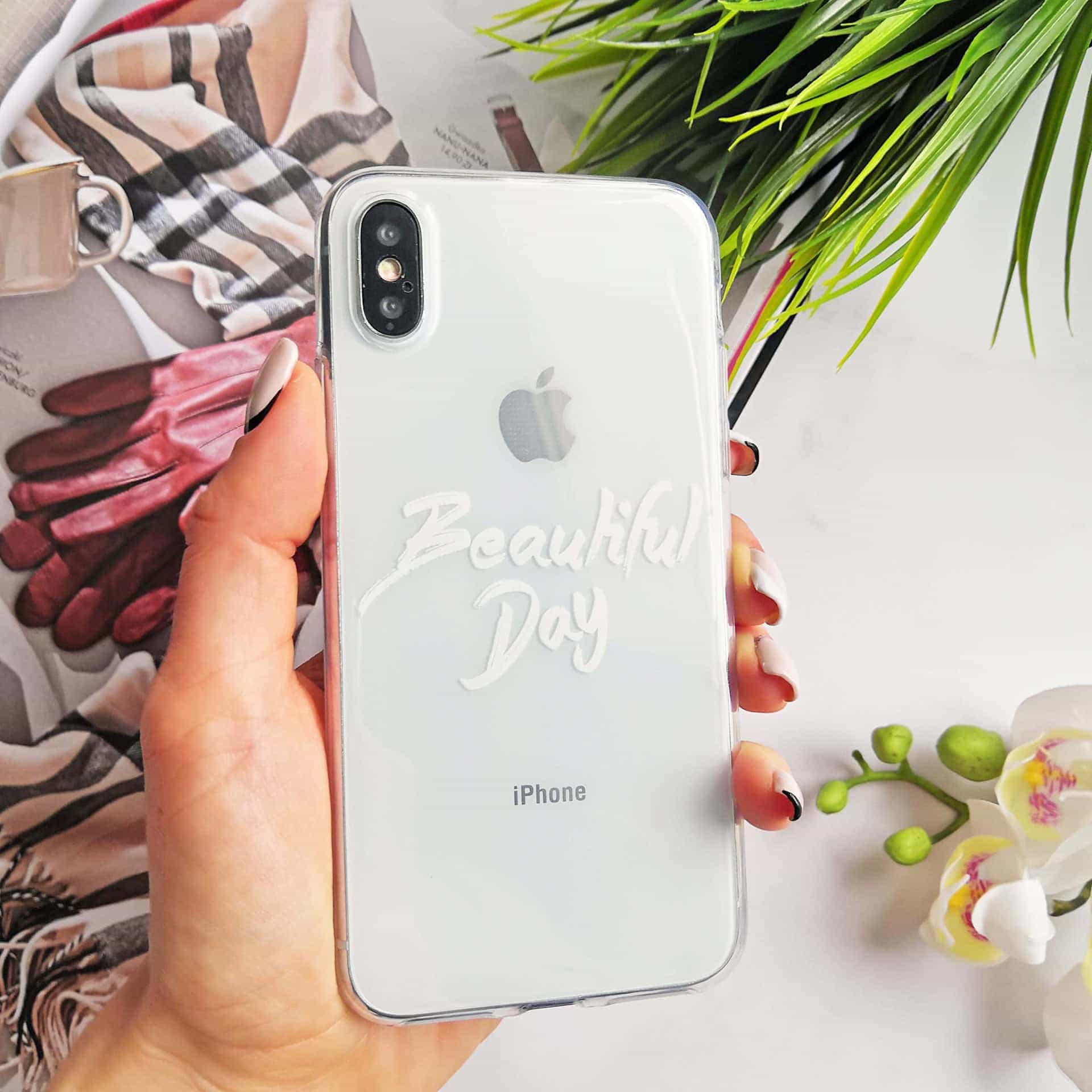 Etui do iPhone X/XS przeźroczyste z wkładką Beautiful Day