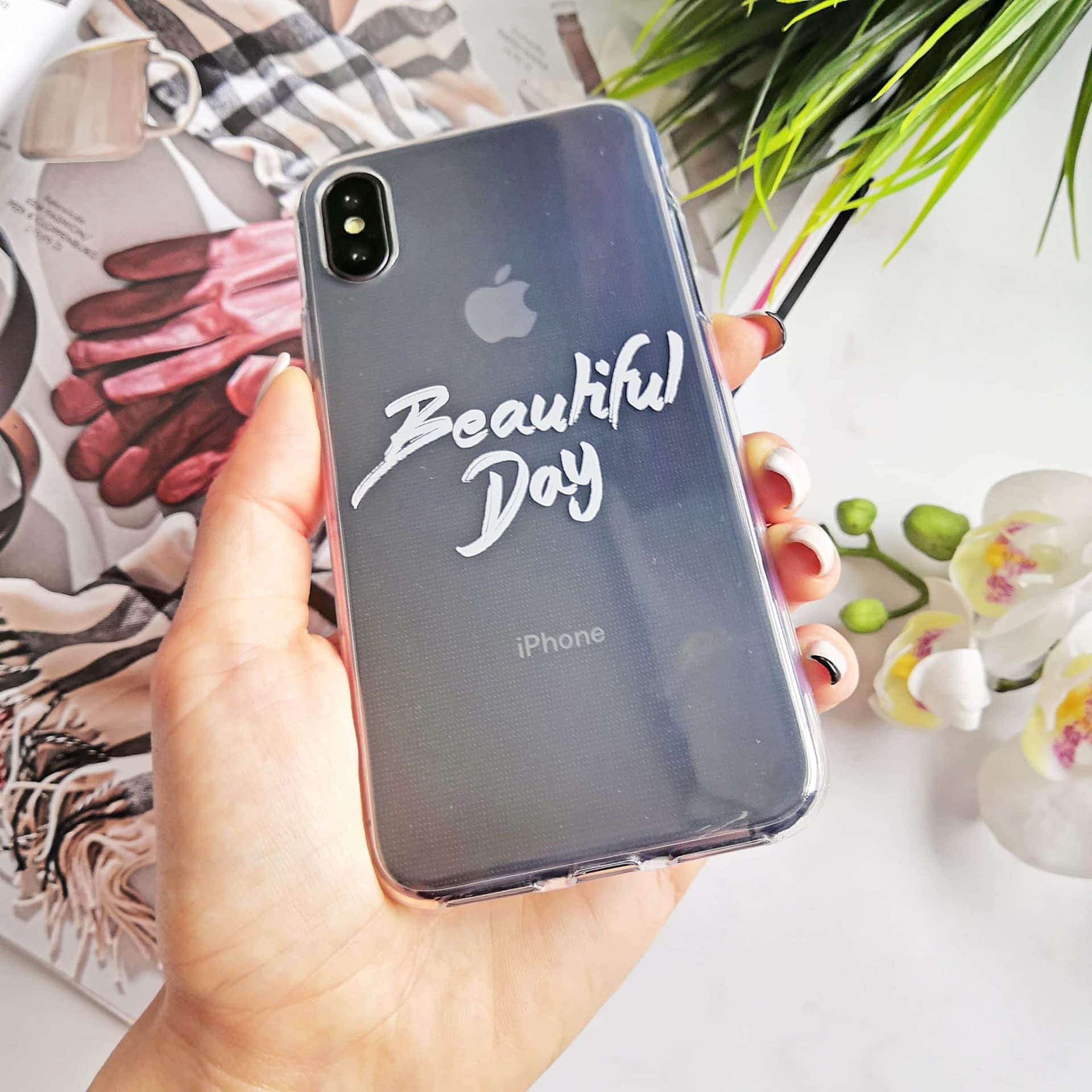 Etui do iPhone X/XS przeźroczyste z wkładką Beautiful Day