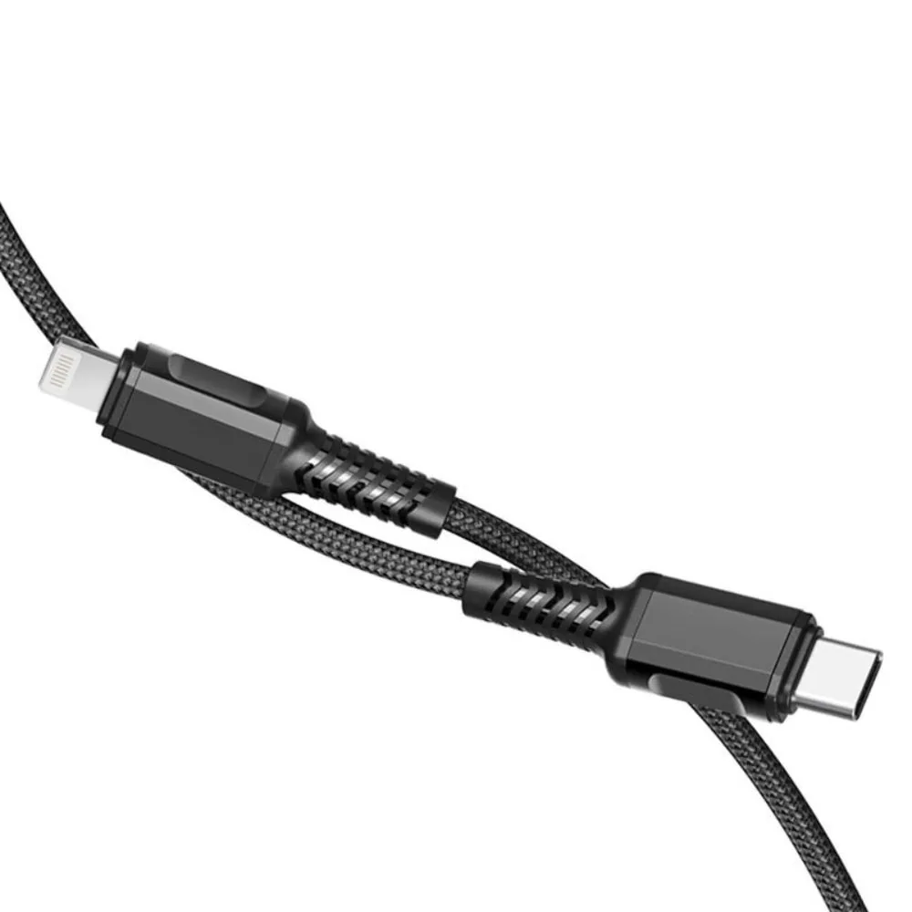 Kabel USB Typ C – Lightning, certyfikowany, szybkie ładowanie 30W, MFI, 1.8 metra, czarny