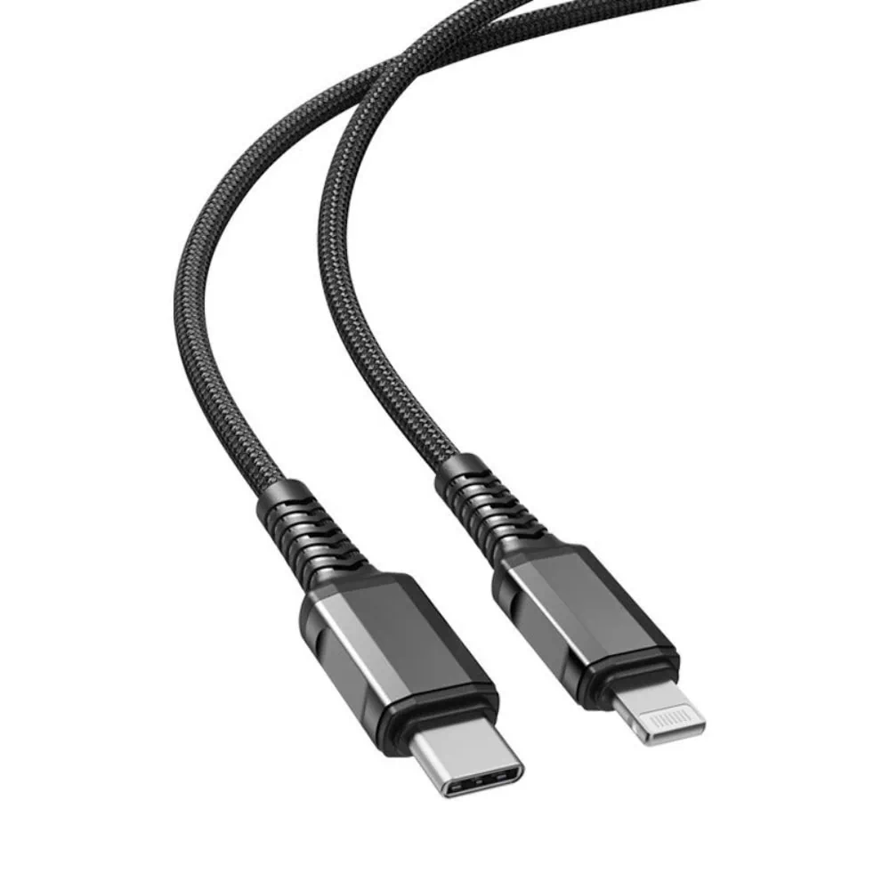 Kabel USB Typ C – Lightning, certyfikowany, szybkie ładowanie 30W, MFI, 1.8 metra, czarny