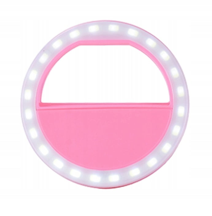 Lampa pierścieniowa do zdjęć selfie ring biała z akumulatorem + kabel micro USB
