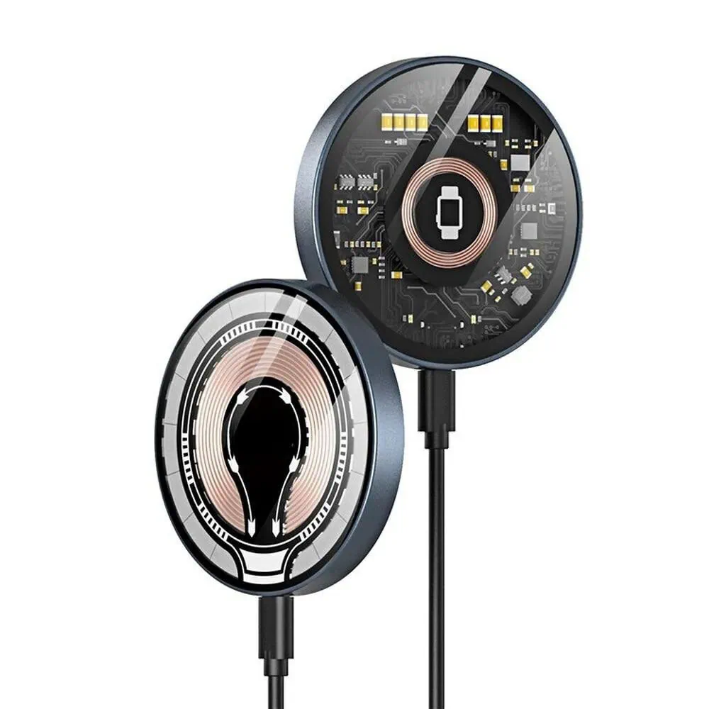 Ładowarka magnetyczna do MagSafe iPhone 16/15/14/13/12 (Mini/Plus/Pro/Pro Max), AirPods i Apple Watch, Qi 15W, metalowa, miedziana