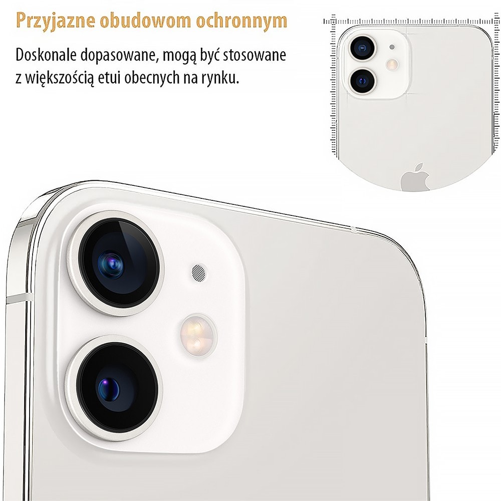 Metalowa osłona obiektywów szkło na aparat iPhone 12 Mini złote