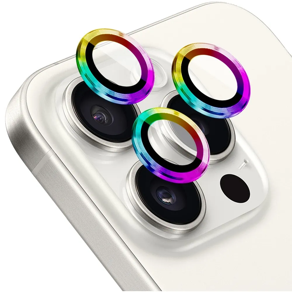 Metalowa osłona obiektywów szkło na aparat iPhone 16 Pro Max, kameleon