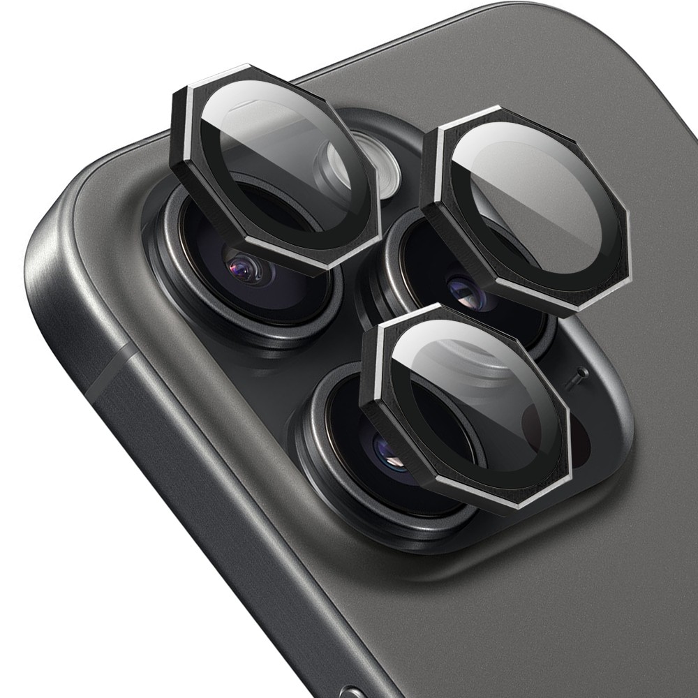 Metalowe osłony obiektywów do iPhone 16 Pro, HexArmor, czarne