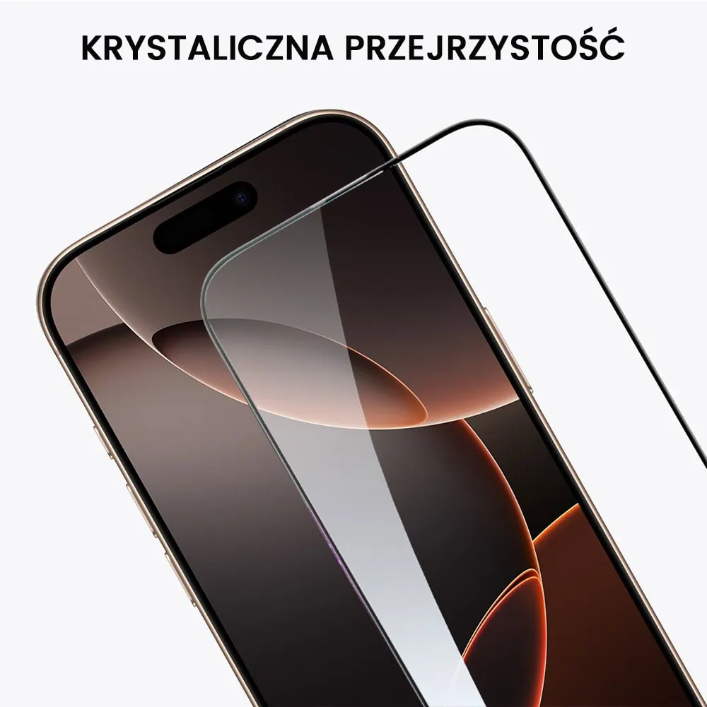 Najtwardsze szkło diamentowe do iPhone 16 Pro Max z krawędziami
