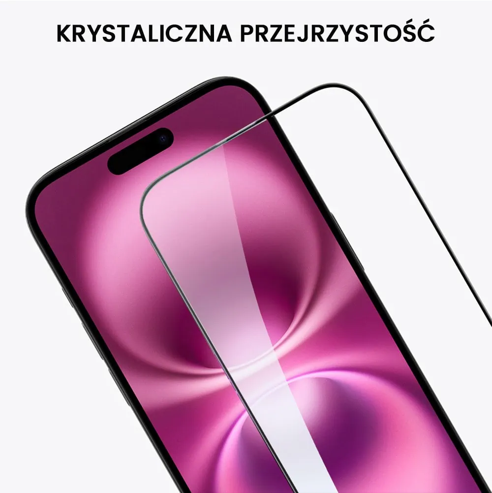 Najtwardsze szkło diamentowe do iPhone 16 z krawędziami