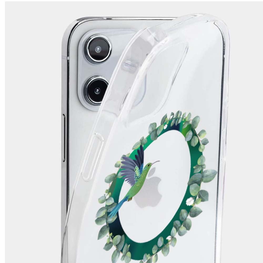 Etui do iPhone 12 MagSafe zielony ptak