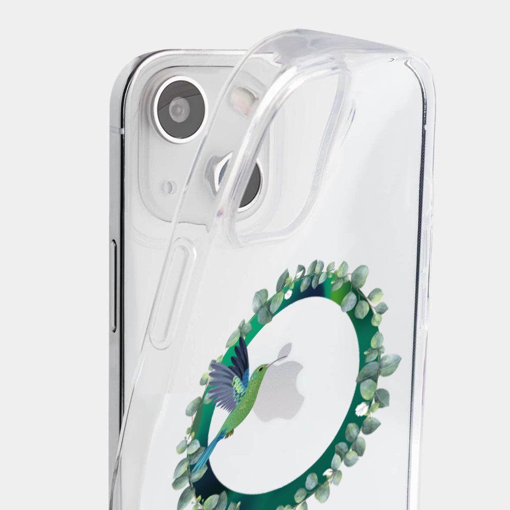 Etui do iPhone 13 Mini MagSafe zielony ptak