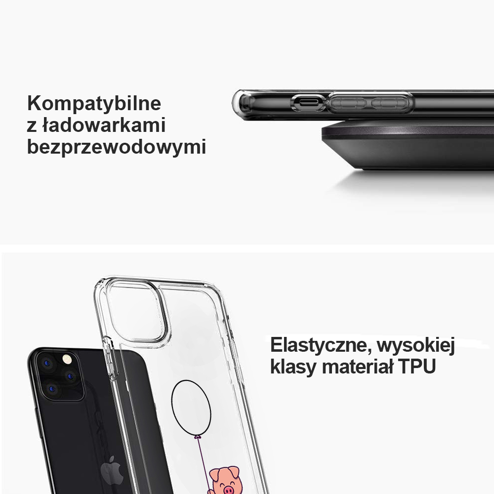 Etui do iPhone 11 z nadrukiem świnka