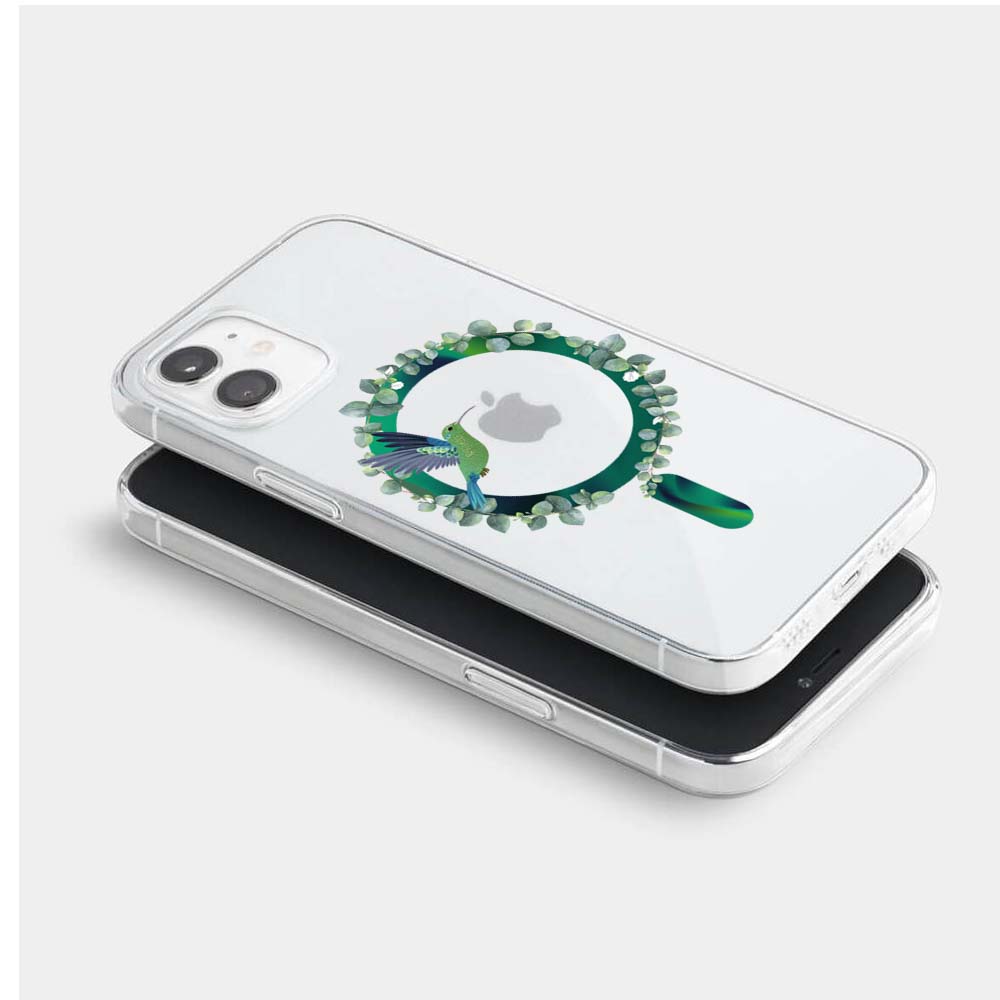 Etui do iPhone 12 MagSafe zielony ptak